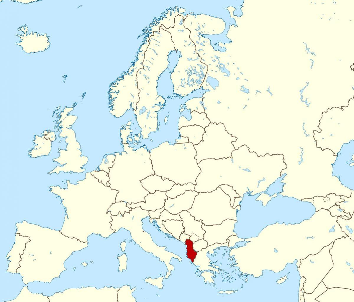 bản đồ của Albania vị trí trên thế giới