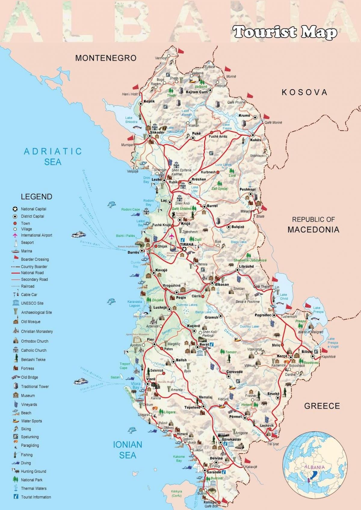 dhermi bản đồ Albania