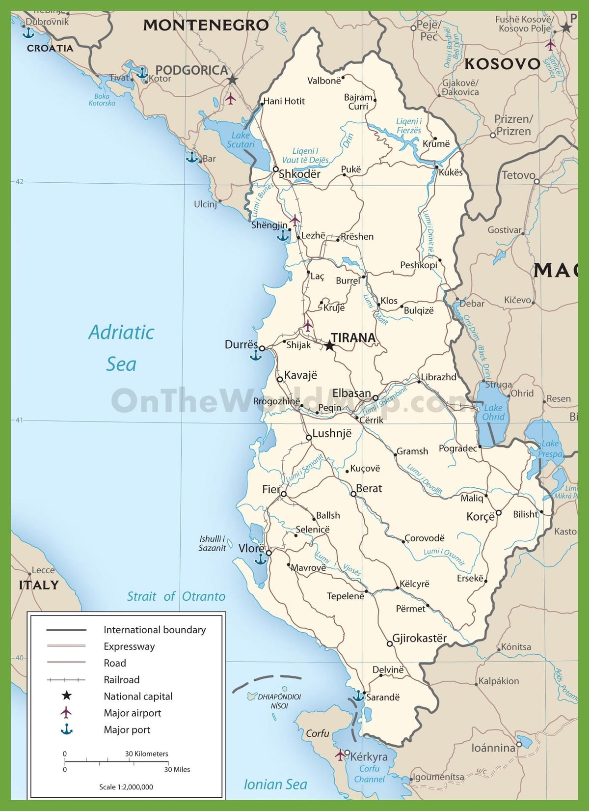 Albania đường bản đồ