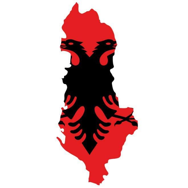 bản đồ của Albania cờ