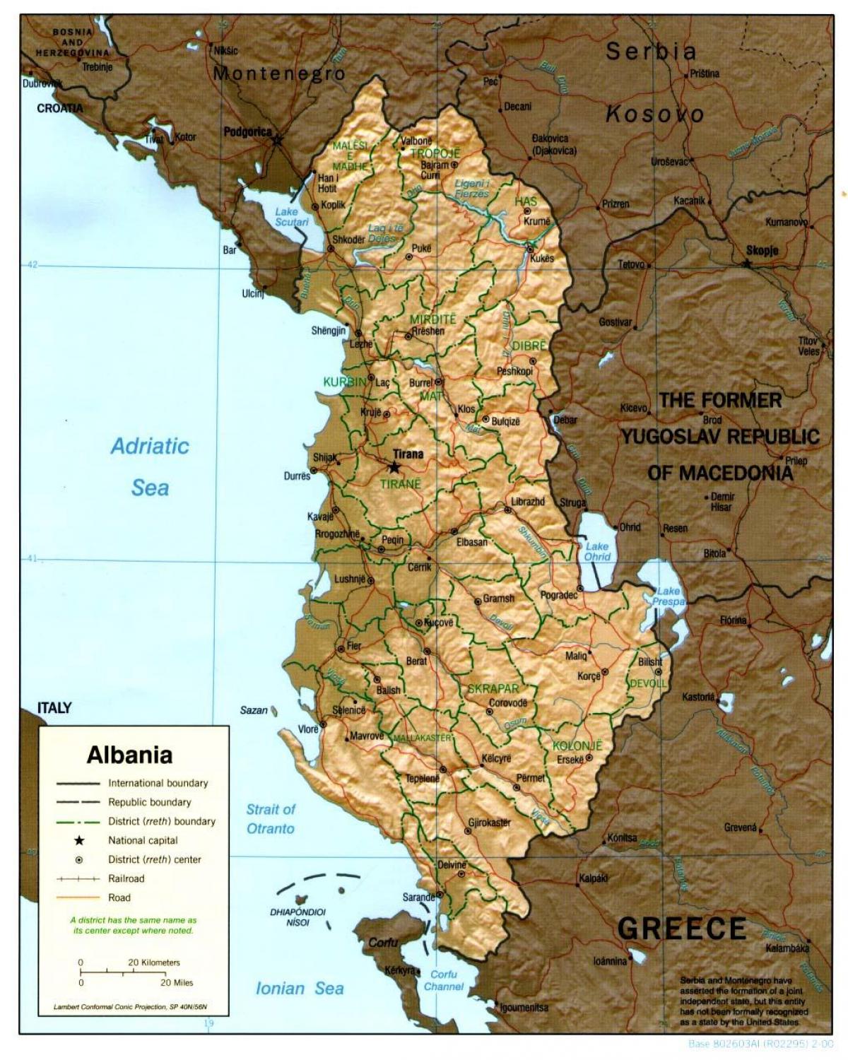 Albanian, bản đồ
