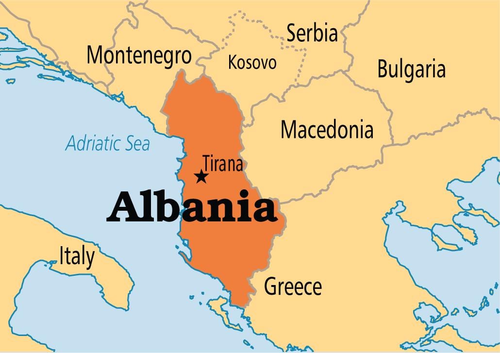 Albania nước bản đồ