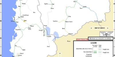 Albanian bản đồ đường sắt