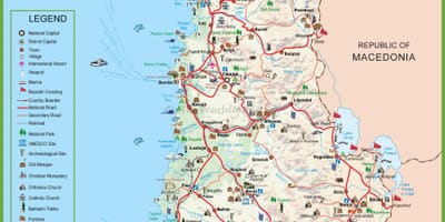 Bản đồ của Albania du lịch