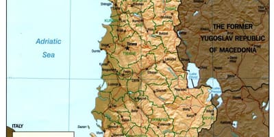 Albanian, bản đồ